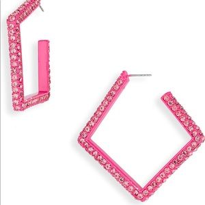 OPEN EDIT- Pink pave geometric earring
